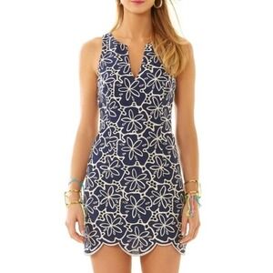 Lilly Pulitzer Augusta Shift Dress Navy Eyelet NWT